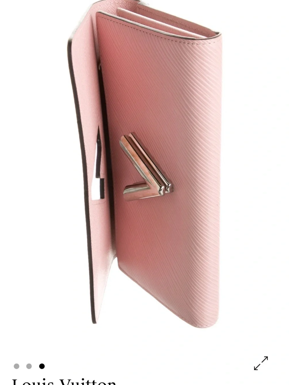 Louis Vuitton Light Pink Epi Leather Wallet with Silver LV Clasp